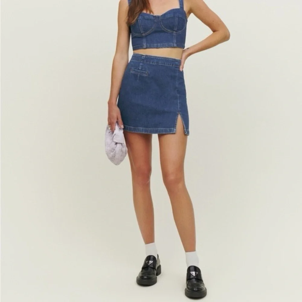 Reformation Freda high waist denim miniskirt size 28